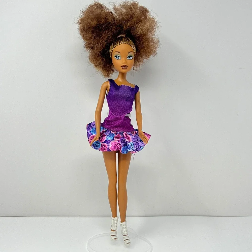 Barbie My Scene Madison‎ Doll 12 Inch Purple Floral Dress White Heels 1999
